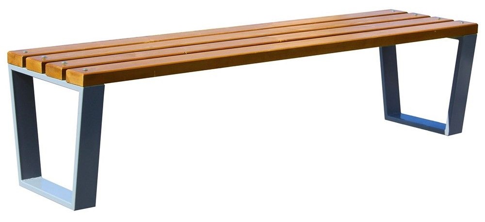 CGS Metalinis lauko suoliukas su medine sėdima dalimi 1349