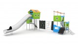 CGS Nerūdijančio plieno daugiafunkcinis vaikų žaidimų įrenginys - medžio namelis MN-VP-002